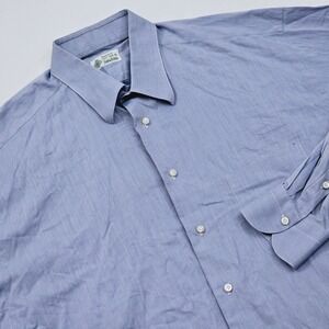 Borrelli for Neiman Marcus Blue Dress Shirt Men’s size 18 Hand Made